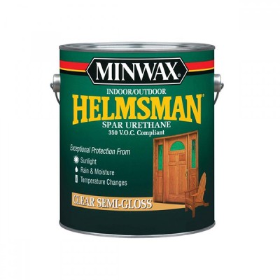 Лак MINWAX HELMSMAN SPAR URETHANE/Уретановый для защиты деревянных конструкций снаружи и внутри помещений (3,78 л)