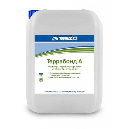 Грунтовка-добавка ТЕРРАБОНД А 18кг, Концентрированная добавка к сухим смесям (ТЕРРАКО)