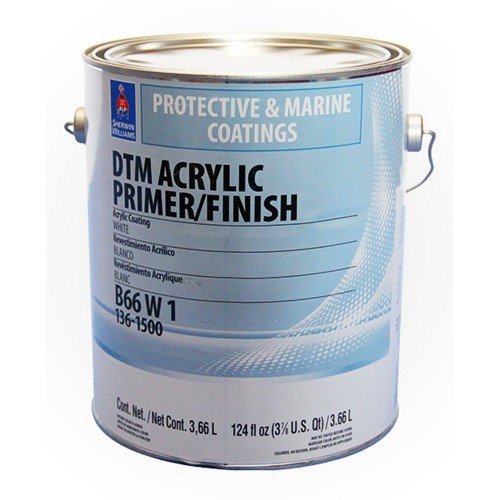 Грунт-Краска SW DTM AcrylicPrimerFinish ExtraWhite/Универсальная Акриловая по металлу антикоррозийная, матовая, Экстра Белая (3,78 л)