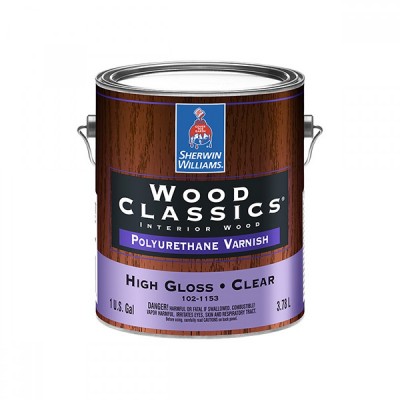 Лак SW WoodClassics Polyurethane Varnish Satin/Полиуретановый для работ по дереву, полумат, прозрачный (3,78 л)