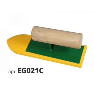 Кельма утюжок с губкой желтой резиновой плотной структуры размер 238х65х10 мм EG021C