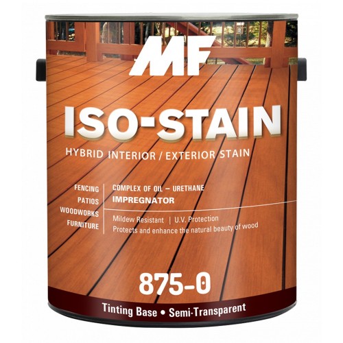 Пропитка MF Semi-Trans Flat Hybride ISO Stain 875 /Водная полупрозрачная матовая гибридная пропитка по дереву для наружных и внутренних работ (3,78 л)
