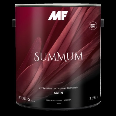 Краска MF SUMMUM Interior Satin White/Полуматовая акриловая краска, усиленная силикониз.эпоксидной смолой для внутренних  работ. (База White)/ 3,78 л.