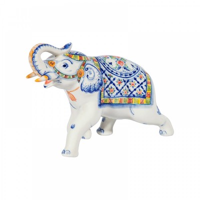 Скульптура Слон №2 (подглазурные цветные краски, кобальт) 230х85х175