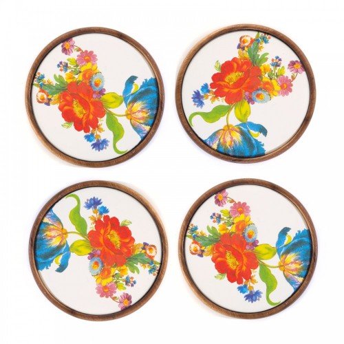 НАБОР ПОДСТАВОК ПОД СТАКАНЫ 4 ШТ. FLOWER MARKET (D9см) 32649-95
