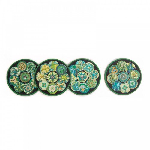 НАБОР ПОДСТАВОК ПОД СТАКАНЫ 4 ШТ. VINTAGE BUTTONS (10х10см) 32622-111