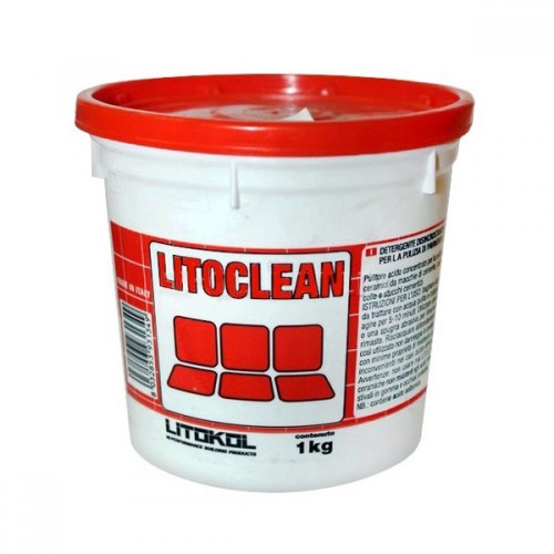 Кислотоный порошковый очиститель LITOCLEAN 1кг. для очистки напольной и настенной облицовки из керамогранита и керамической плитки